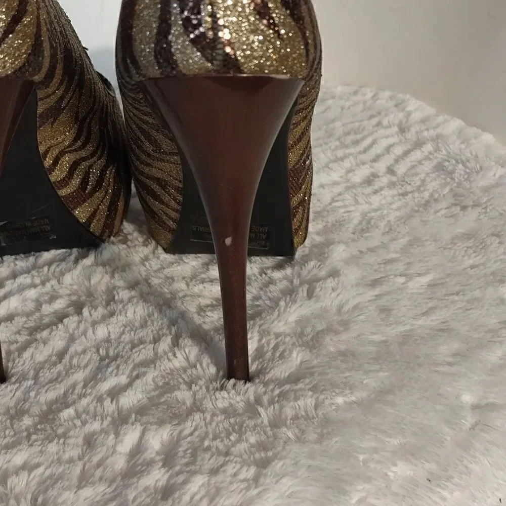 Qupid Zebra Glitter Platforms
